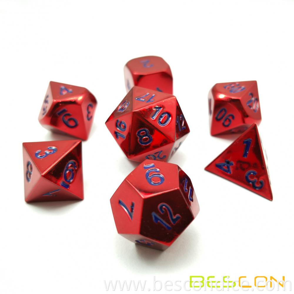 Metal Dice Set Glossed Color Of Wine 1